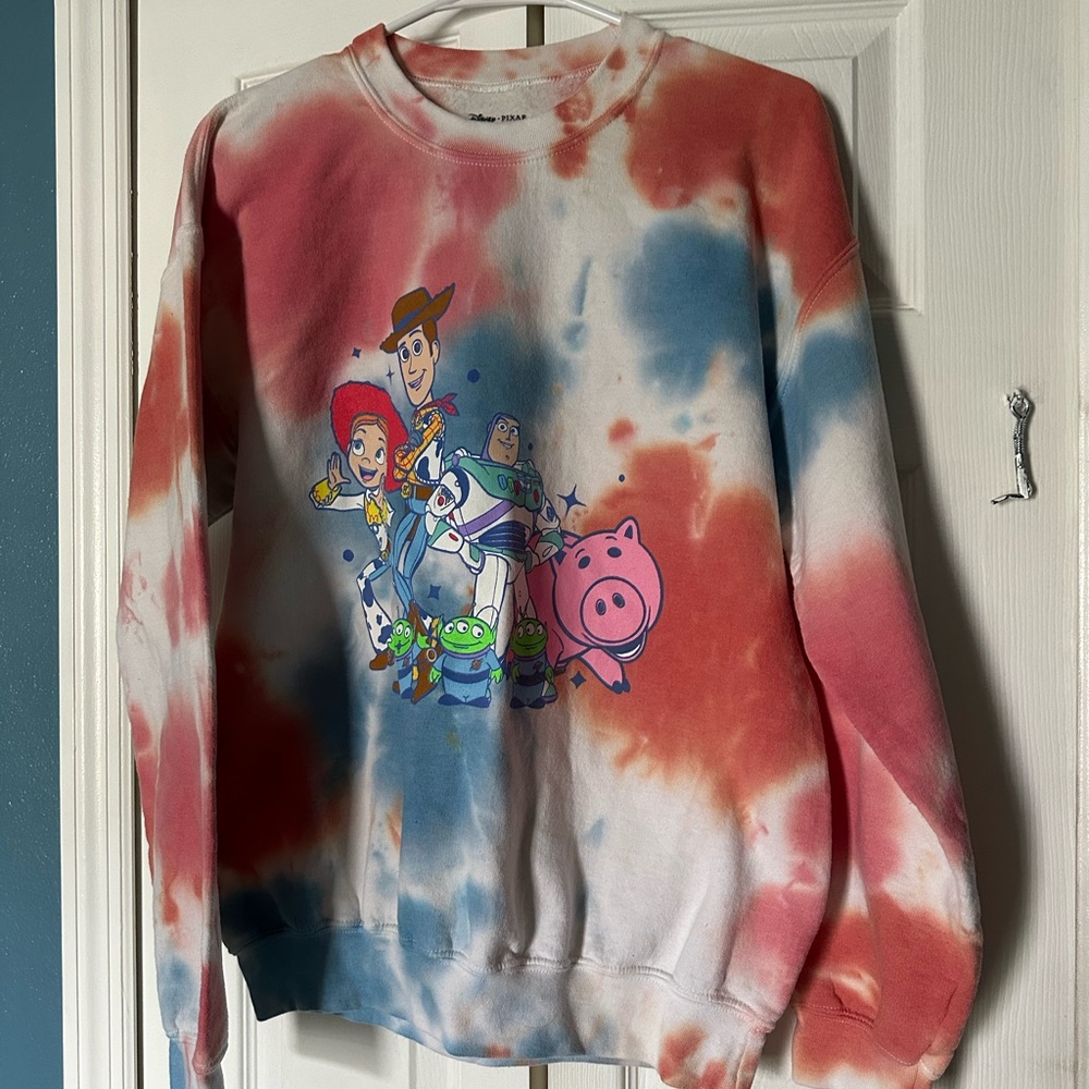 Disney Toy Story Tie-Dye Sweatshirt - Red, Blue, White